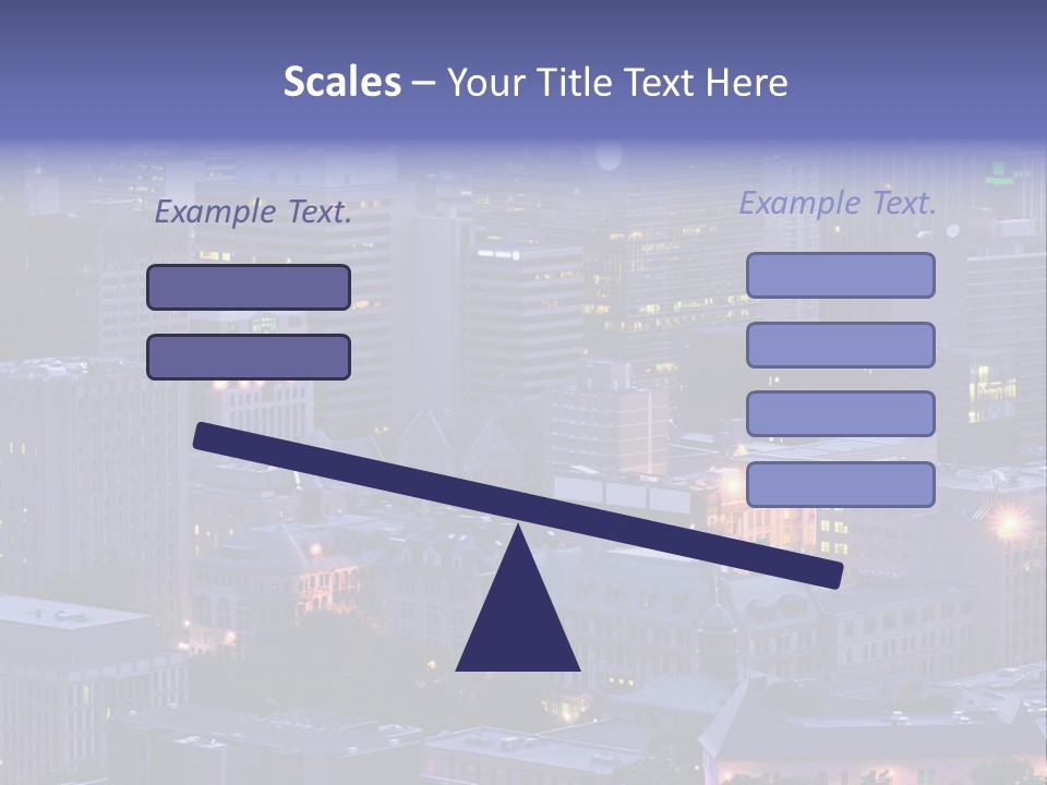 A Cityscape With A Lot Of Tall Buildings At Night PowerPoint Template