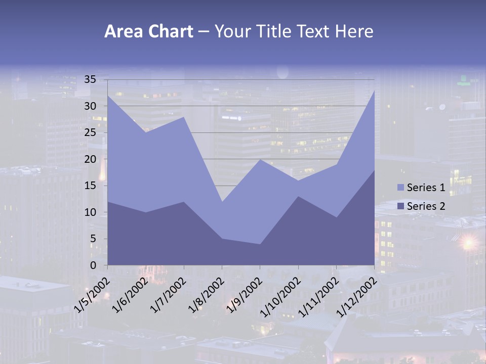 A Cityscape With A Lot Of Tall Buildings At Night PowerPoint Template