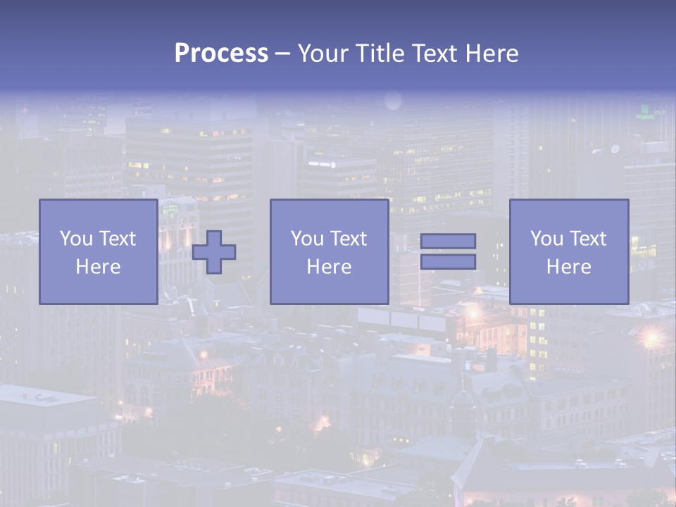 A Cityscape With A Lot Of Tall Buildings At Night PowerPoint Template