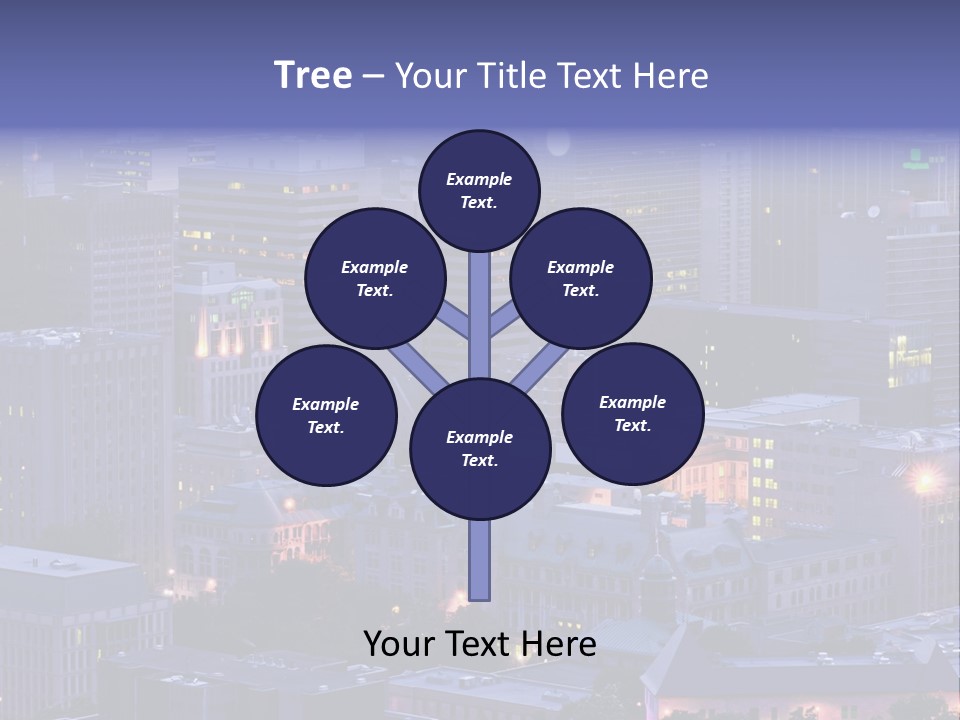 A Cityscape With A Lot Of Tall Buildings At Night PowerPoint Template