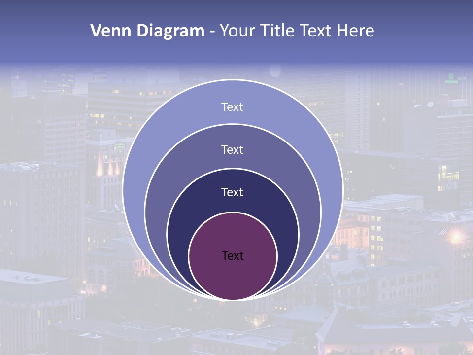 A Cityscape With A Lot Of Tall Buildings At Night PowerPoint Template