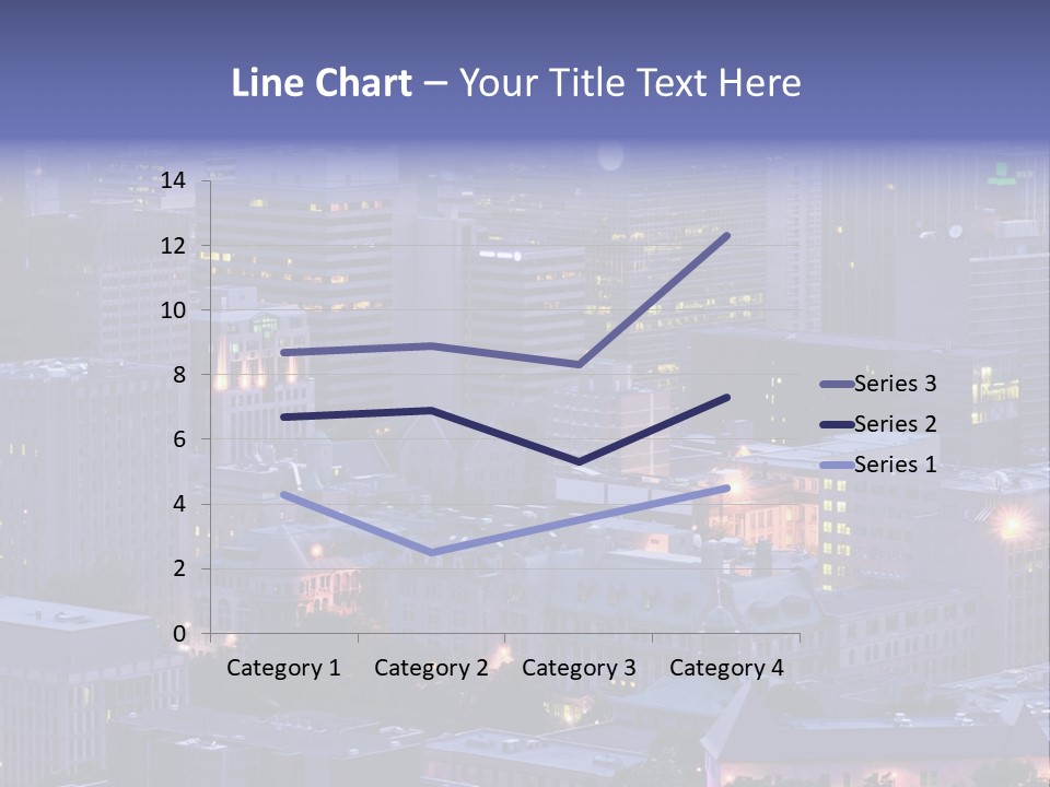 A Cityscape With A Lot Of Tall Buildings At Night PowerPoint Template