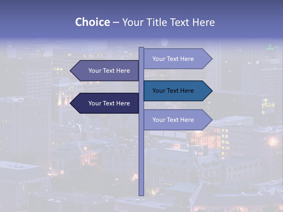 A Cityscape With A Lot Of Tall Buildings At Night PowerPoint Template