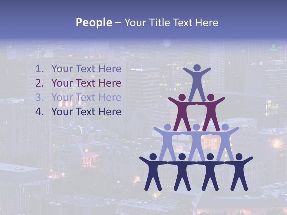 A Cityscape With A Lot Of Tall Buildings At Night PowerPoint Template