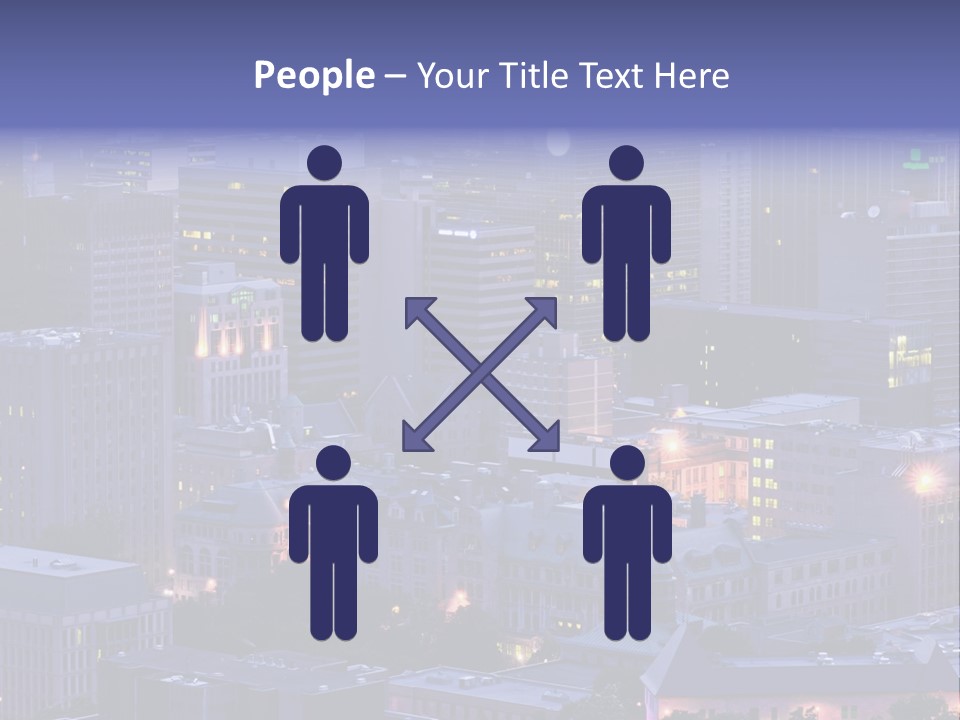 A Cityscape With A Lot Of Tall Buildings At Night PowerPoint Template