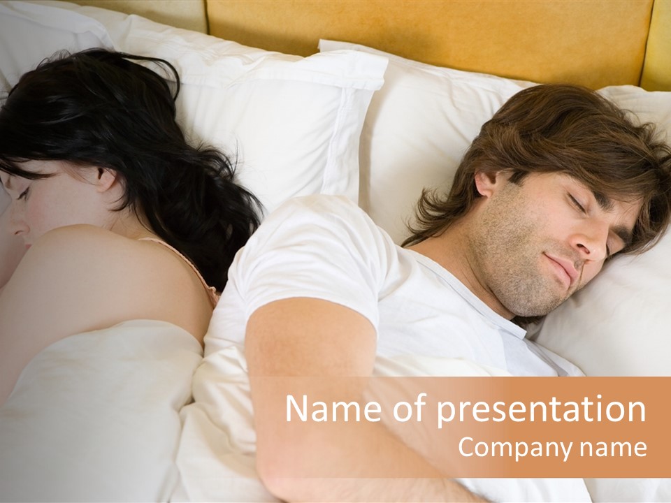 A Man And A Woman Laying In Bed Together PowerPoint Template