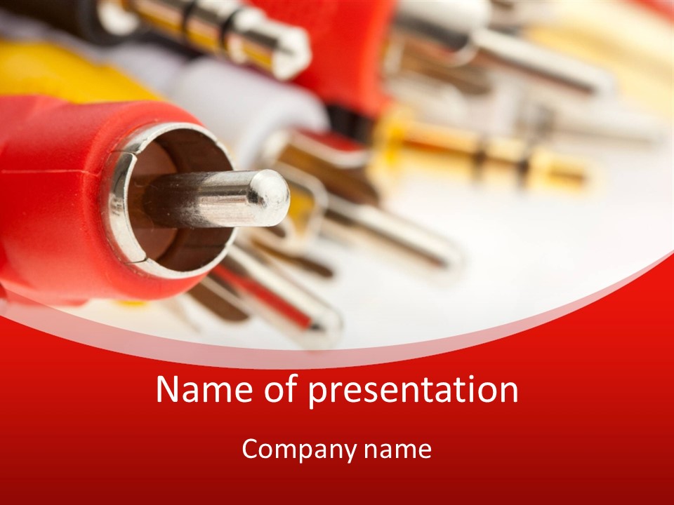 Interconnect Isolated Red PowerPoint Template