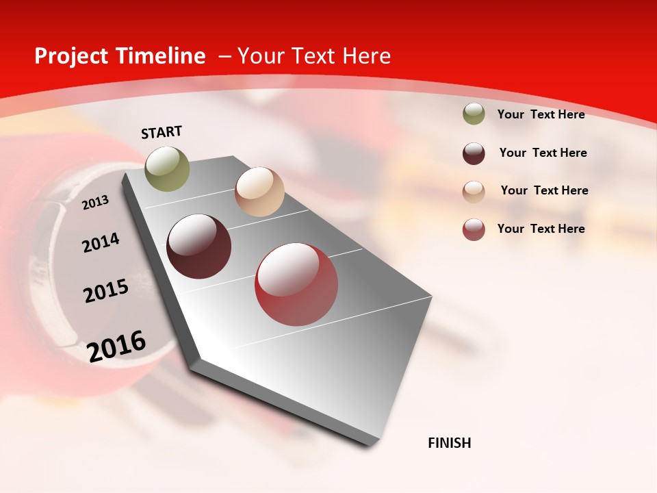 Interconnect Isolated Red PowerPoint Template