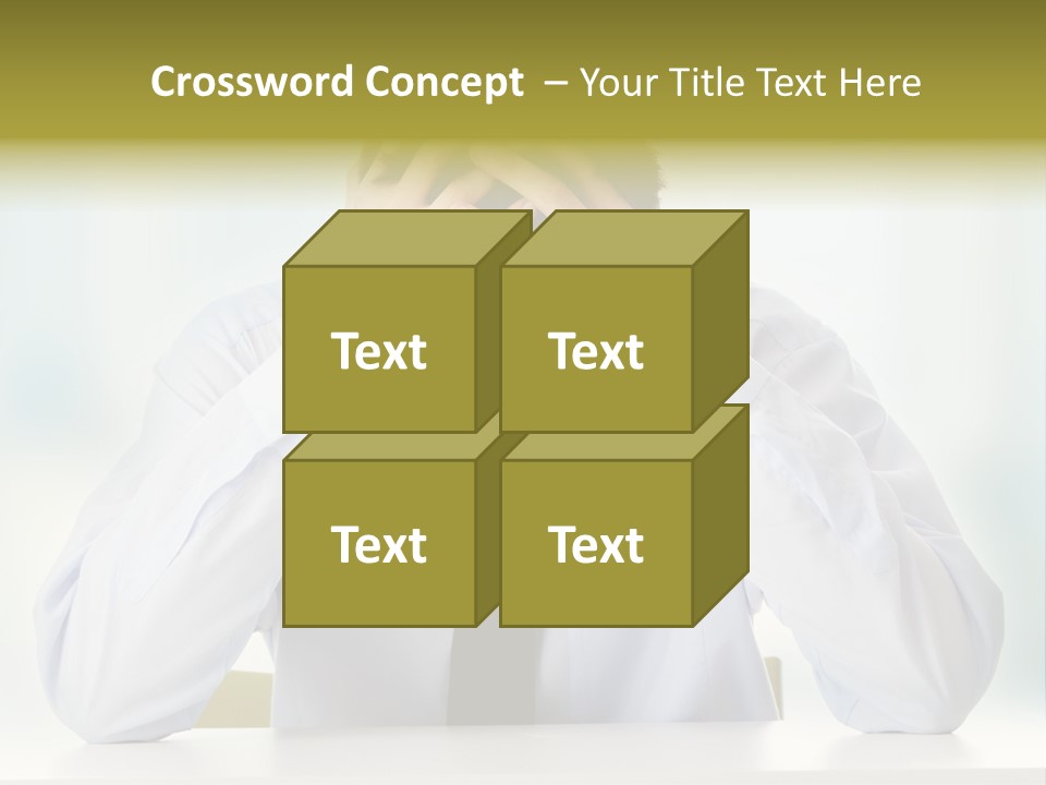 A Man Sitting At A Desk With His Hands On His Head PowerPoint Template