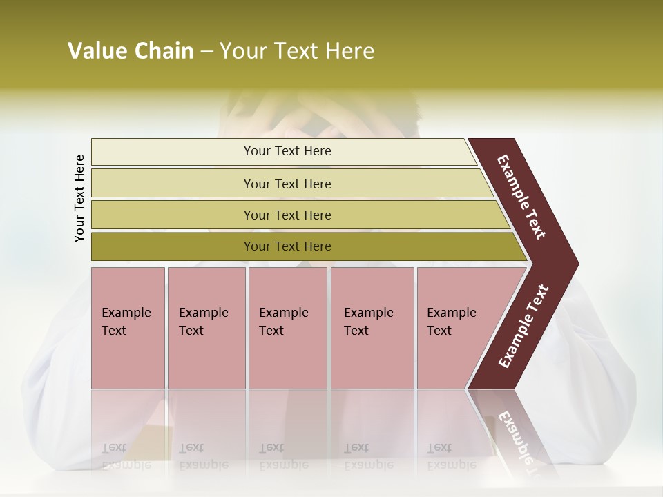 A Man Sitting At A Desk With His Hands On His Head PowerPoint Template