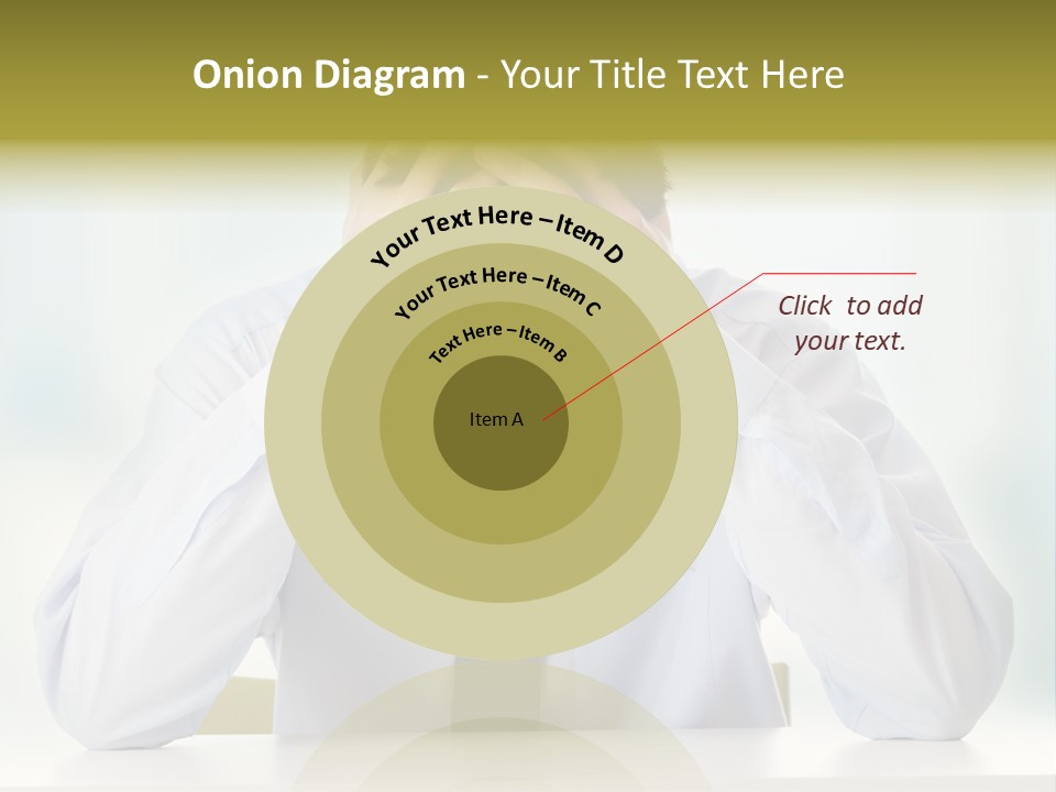 A Man Sitting At A Desk With His Hands On His Head PowerPoint Template