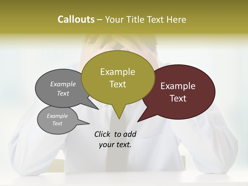 A Man Sitting At A Desk With His Hands On His Head PowerPoint Template