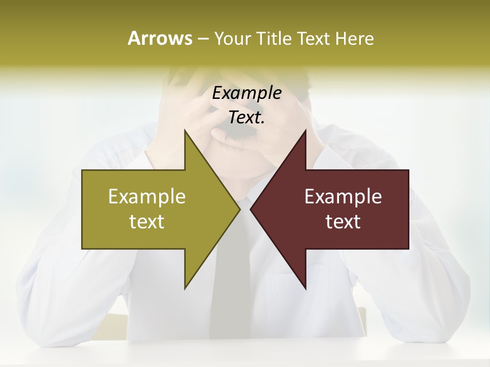 A Man Sitting At A Desk With His Hands On His Head PowerPoint Template