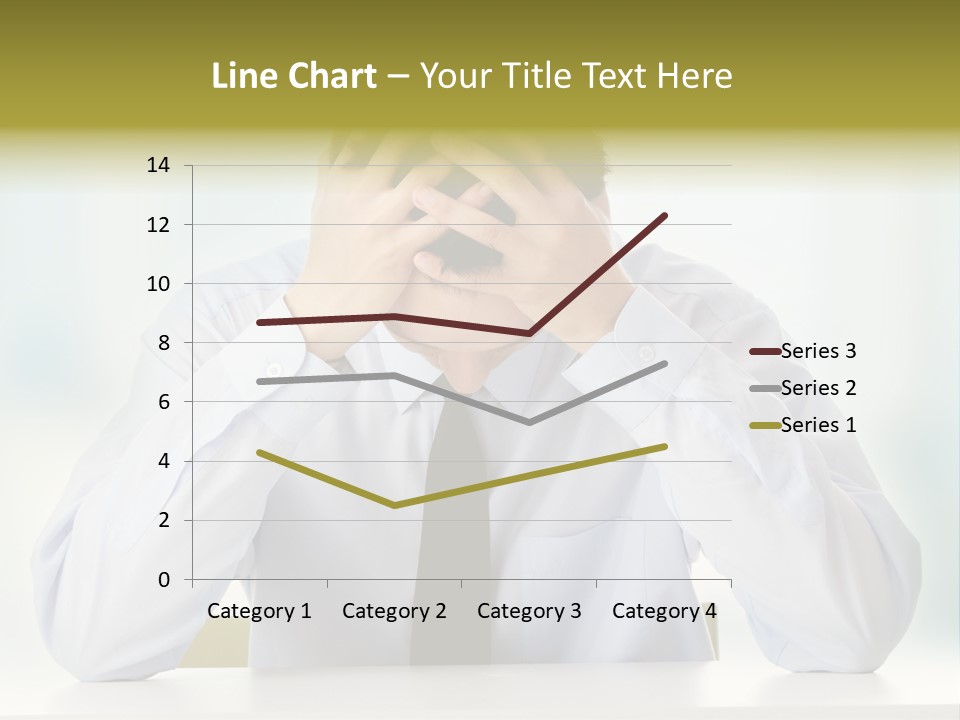 A Man Sitting At A Desk With His Hands On His Head PowerPoint Template