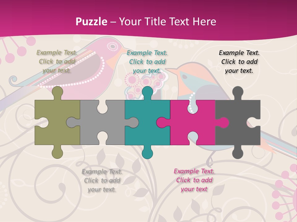 A Couple Of Birds Sitting On Top Of Each Other PowerPoint Template