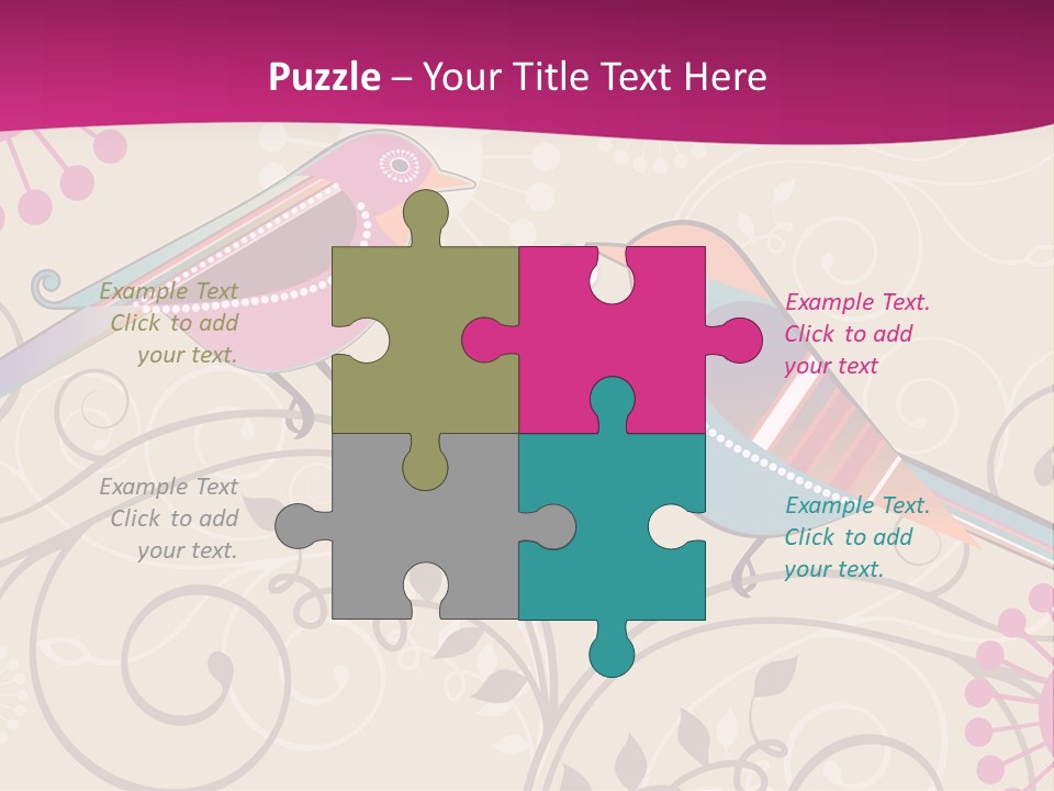 A Couple Of Birds Sitting On Top Of Each Other PowerPoint Template