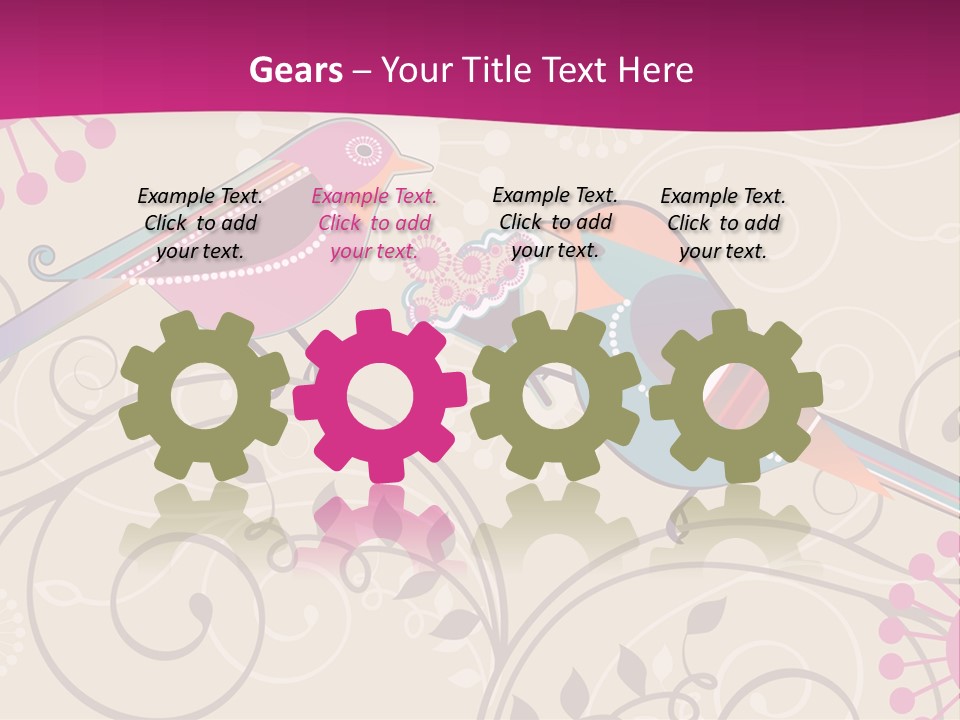 A Couple Of Birds Sitting On Top Of Each Other PowerPoint Template