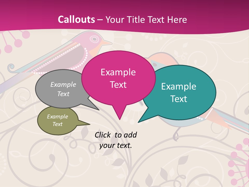 A Couple Of Birds Sitting On Top Of Each Other PowerPoint Template
