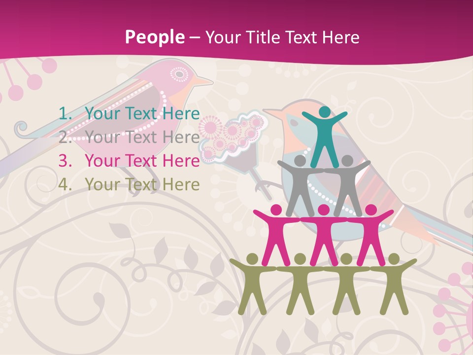 A Couple Of Birds Sitting On Top Of Each Other PowerPoint Template