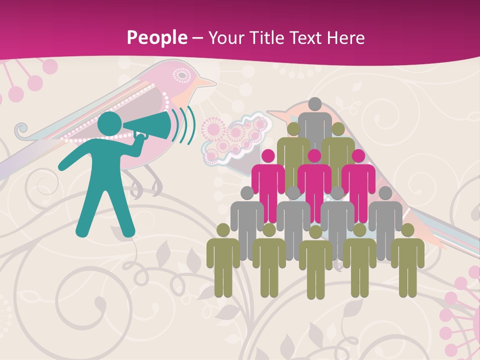 A Couple Of Birds Sitting On Top Of Each Other PowerPoint Template