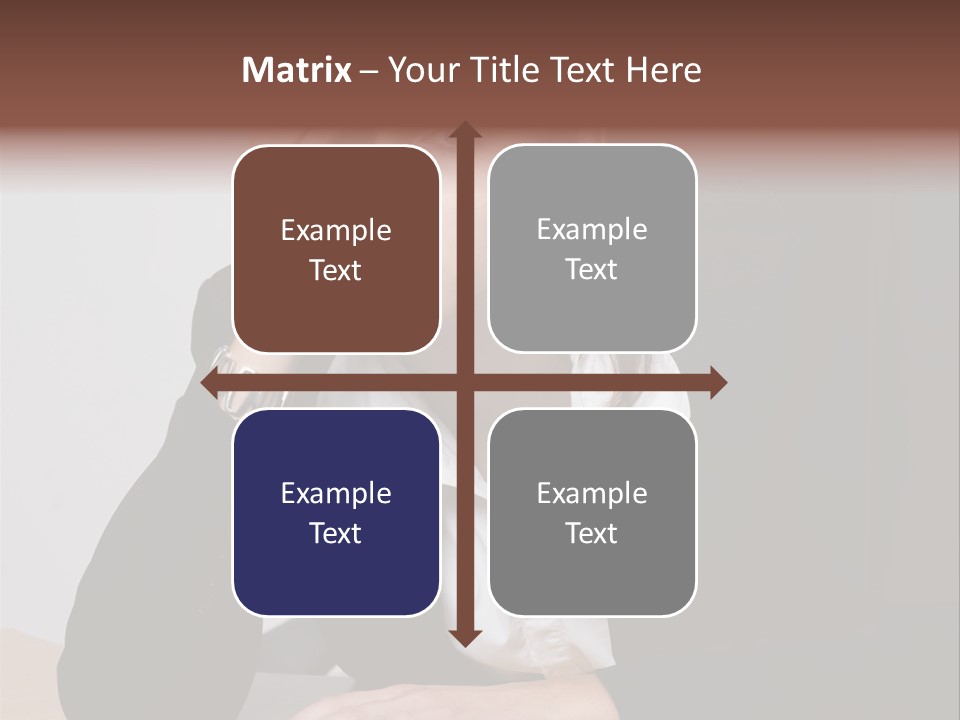 A Woman Sitting At A Desk With Her Hand On Her Head PowerPoint Template
