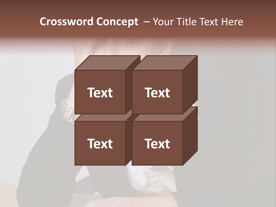 A Woman Sitting At A Desk With Her Hand On Her Head PowerPoint Template