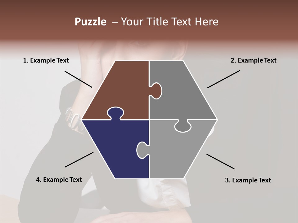 A Woman Sitting At A Desk With Her Hand On Her Head PowerPoint Template