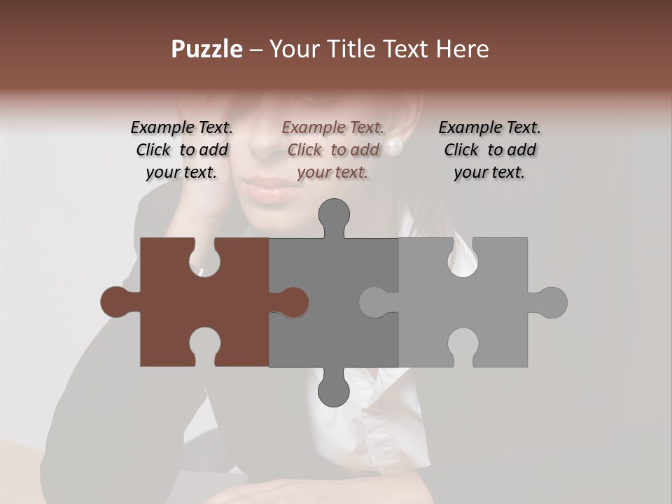 A Woman Sitting At A Desk With Her Hand On Her Head PowerPoint Template