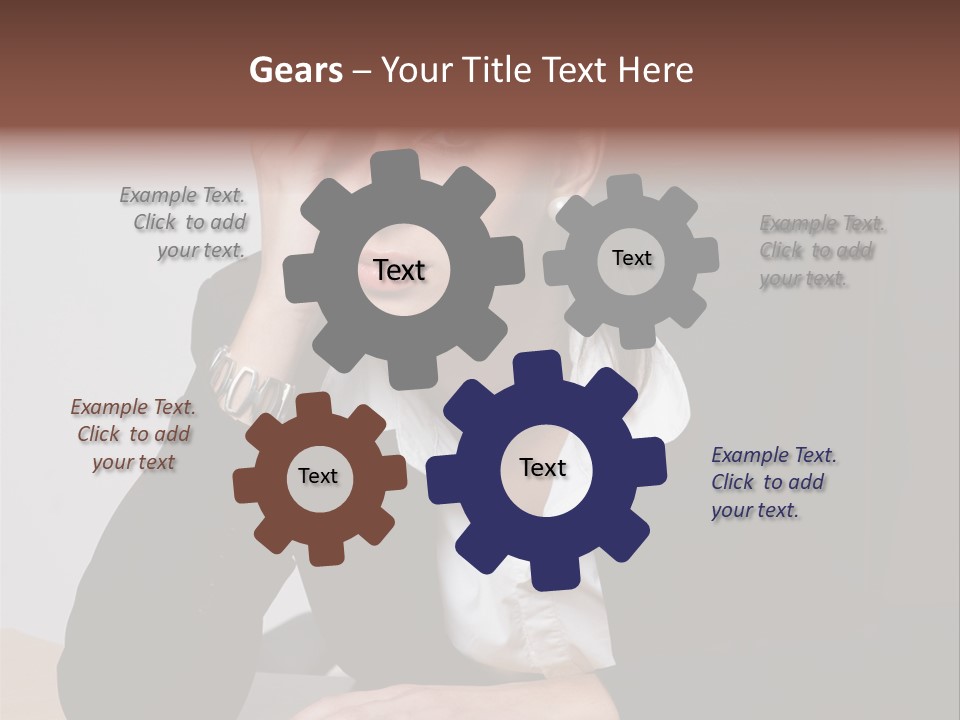 A Woman Sitting At A Desk With Her Hand On Her Head PowerPoint Template