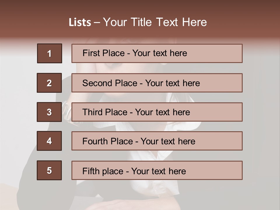 A Woman Sitting At A Desk With Her Hand On Her Head PowerPoint Template