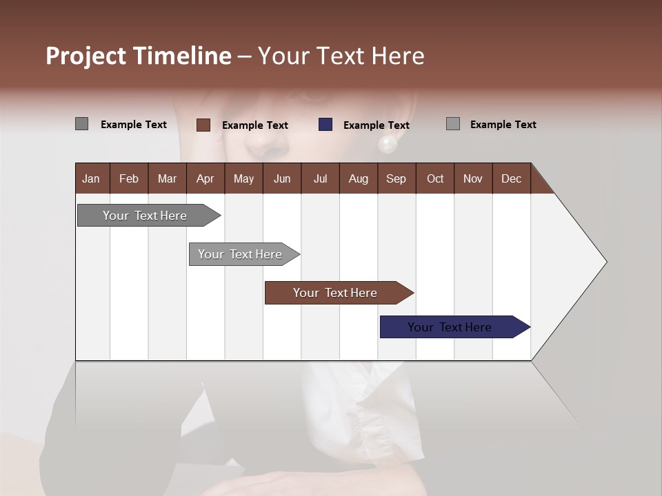 A Woman Sitting At A Desk With Her Hand On Her Head PowerPoint Template