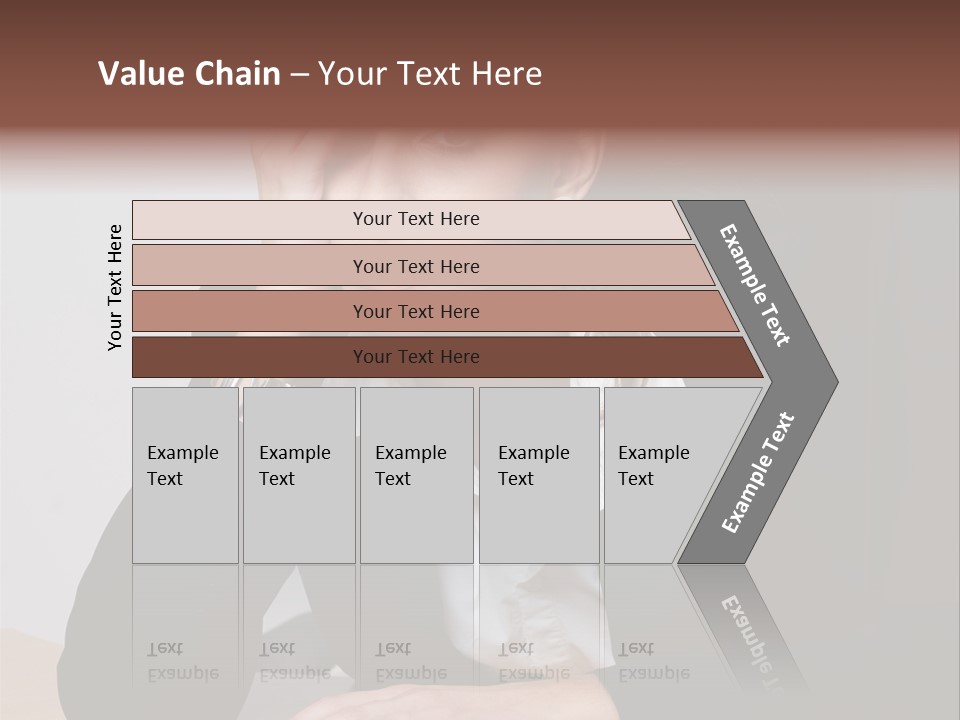 A Woman Sitting At A Desk With Her Hand On Her Head PowerPoint Template