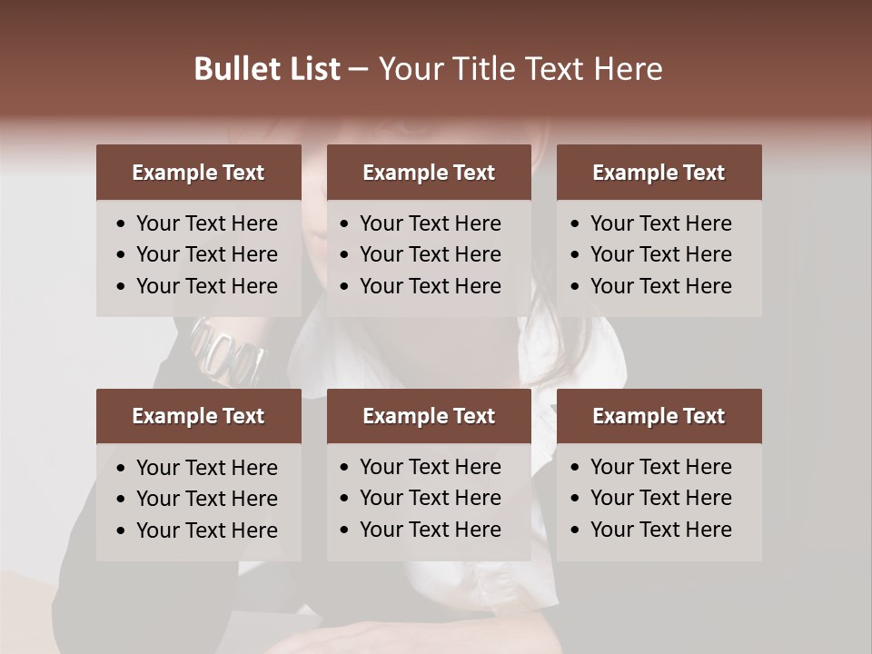 A Woman Sitting At A Desk With Her Hand On Her Head PowerPoint Template