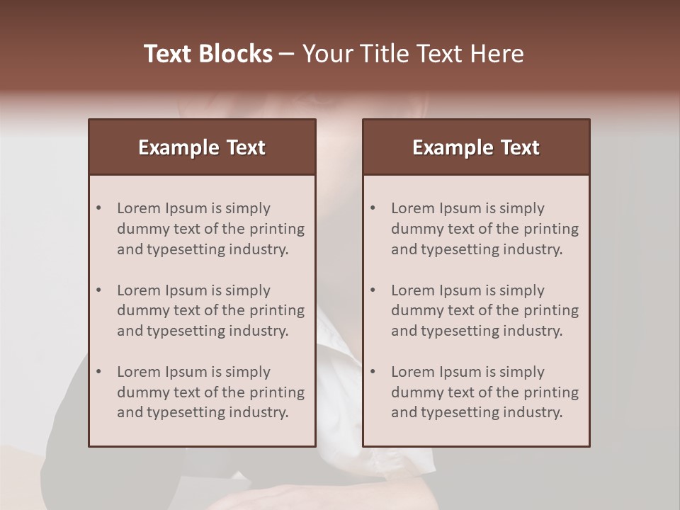 A Woman Sitting At A Desk With Her Hand On Her Head PowerPoint Template