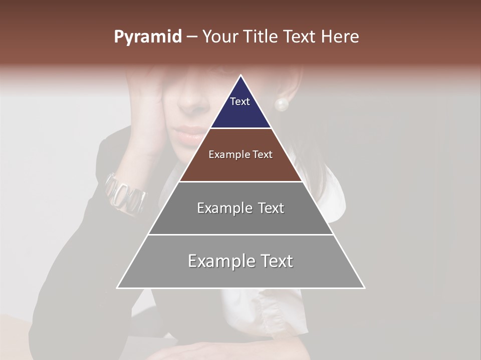 A Woman Sitting At A Desk With Her Hand On Her Head PowerPoint Template
