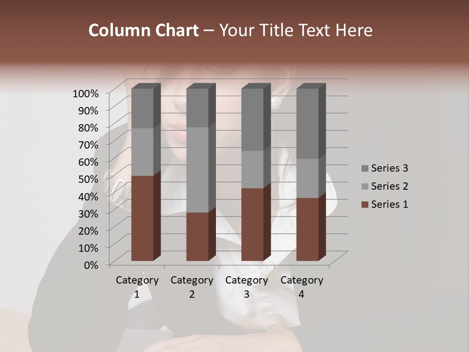 A Woman Sitting At A Desk With Her Hand On Her Head PowerPoint Template