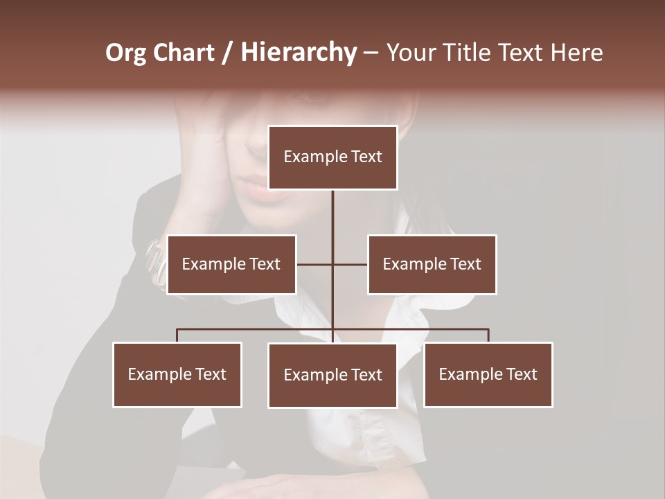 A Woman Sitting At A Desk With Her Hand On Her Head PowerPoint Template