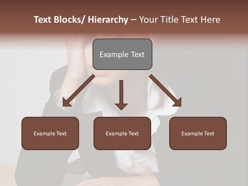 A Woman Sitting At A Desk With Her Hand On Her Head PowerPoint Template