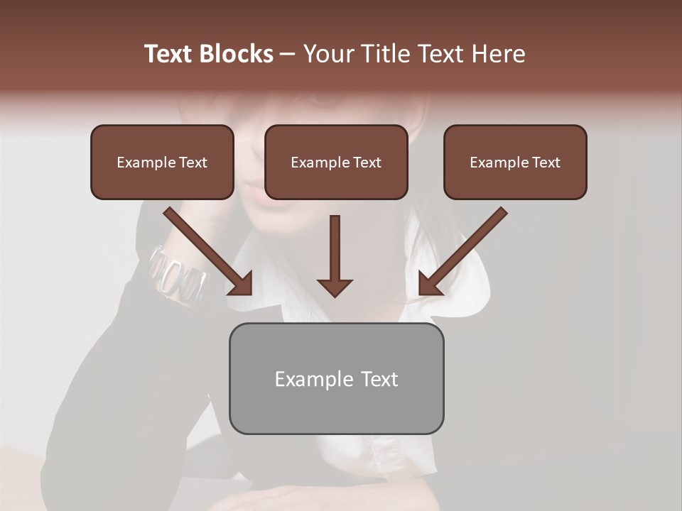 A Woman Sitting At A Desk With Her Hand On Her Head PowerPoint Template