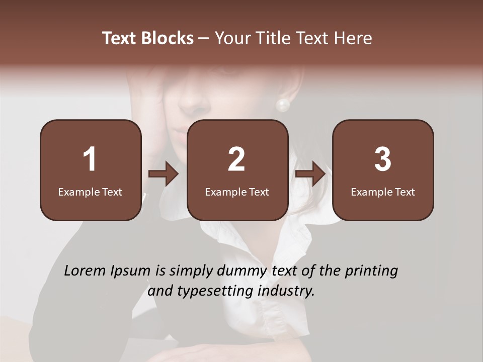 A Woman Sitting At A Desk With Her Hand On Her Head PowerPoint Template