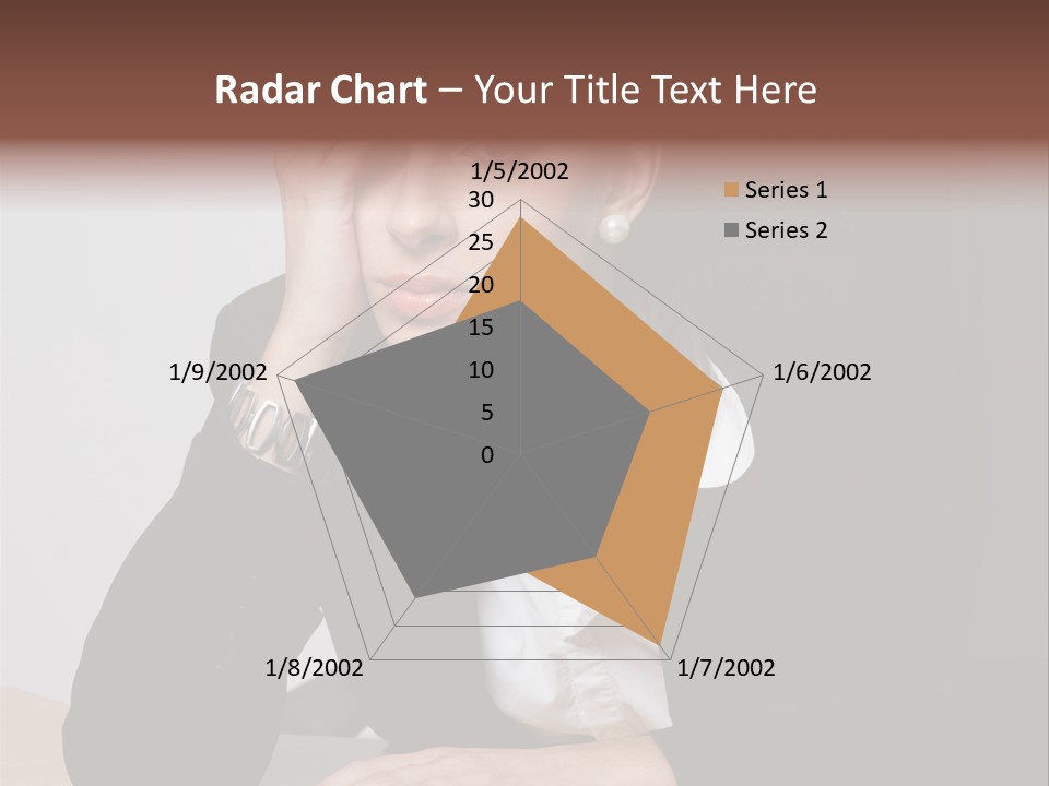 A Woman Sitting At A Desk With Her Hand On Her Head PowerPoint Template