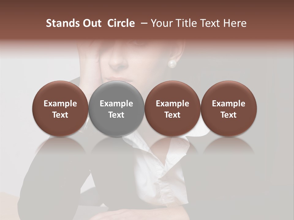 A Woman Sitting At A Desk With Her Hand On Her Head PowerPoint Template