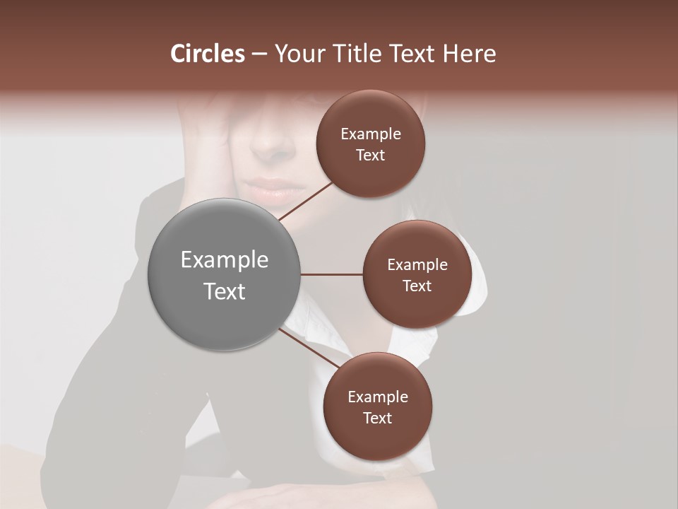 A Woman Sitting At A Desk With Her Hand On Her Head PowerPoint Template