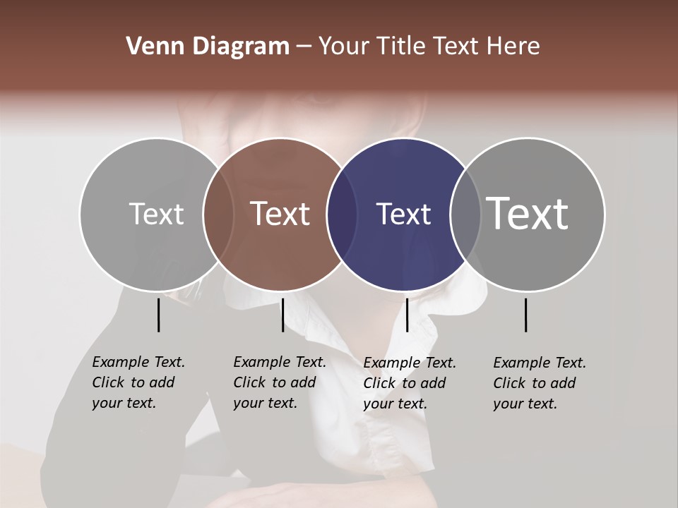 A Woman Sitting At A Desk With Her Hand On Her Head PowerPoint Template
