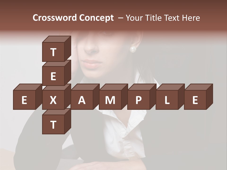 A Woman Sitting At A Desk With Her Hand On Her Head PowerPoint Template