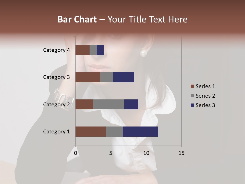 A Woman Sitting At A Desk With Her Hand On Her Head PowerPoint Template