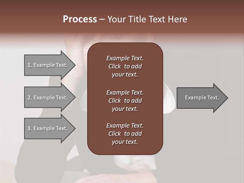 A Woman Sitting At A Desk With Her Hand On Her Head PowerPoint Template