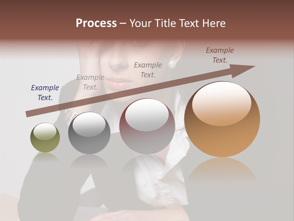 A Woman Sitting At A Desk With Her Hand On Her Head PowerPoint Template