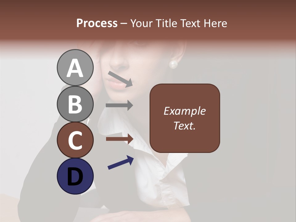 A Woman Sitting At A Desk With Her Hand On Her Head PowerPoint Template