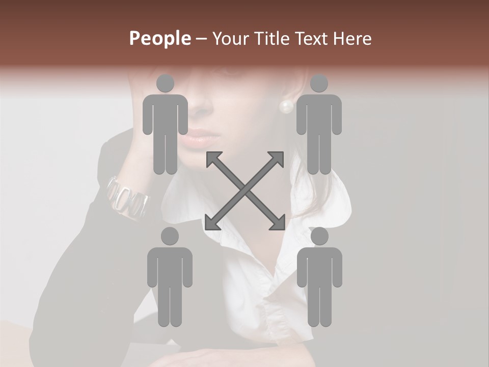 A Woman Sitting At A Desk With Her Hand On Her Head PowerPoint Template